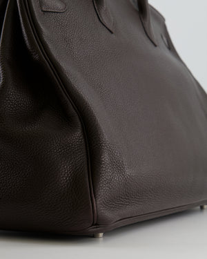*FIRE PRICE* Hermès Birkin 40 Bag in Ebene Clemence Leather with Palladium Hardware