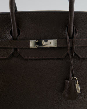 *FIRE PRICE* Hermès Birkin 40 Bag in Ebene Clemence Leather with Palladium Hardware