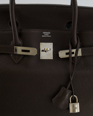 *FIRE PRICE* Hermès Birkin 40 Bag in Ebene Clemence Leather with Palladium Hardware