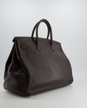 *FIRE PRICE* Hermès Birkin 40 Bag in Ebene Clemence Leather with Palladium Hardware