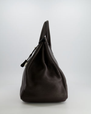 *FIRE PRICE* Hermès Birkin 40 Bag in Ebene Clemence Leather with Palladium Hardware