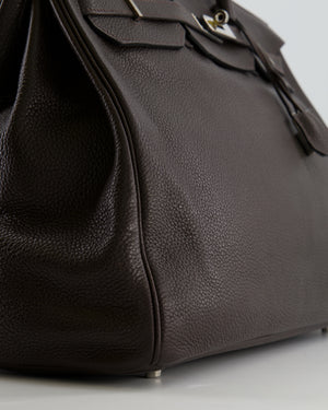 *FIRE PRICE* Hermès Birkin 40 Bag in Ebene Clemence Leather with Palladium Hardware
