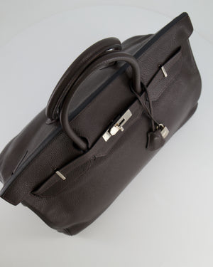*FIRE PRICE* Hermès Birkin 40 Bag in Ebene Clemence Leather with Palladium Hardware