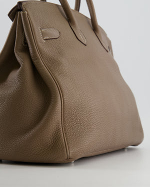 Hermès Birkin 35 Bag in Etoupe Clemence Leather with Palladium Hardware