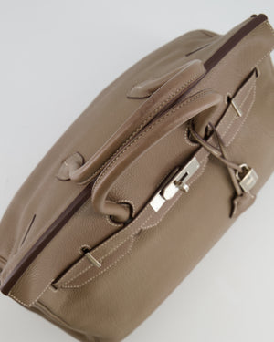 Hermès Birkin 35 Bag in Etoupe Clemence Leather with Palladium Hardware