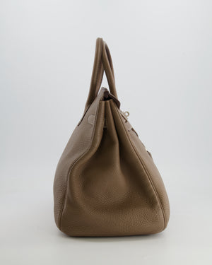 Hermès Birkin 35 Bag in Etoupe Clemence Leather with Palladium Hardware