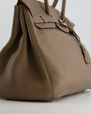 Hermès Birkin 35 Bag in Etoupe Clemence Leather with Palladium Hardware