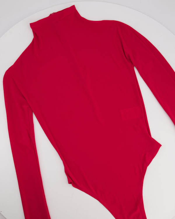 Alaïa Fuschia Turtleneck Jersey Long-Sleeve Bodysuit Size FR 34 (UK 6) RRP £810