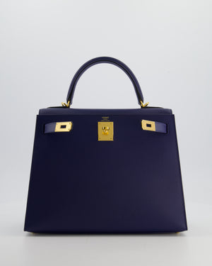 Hermès Kelly 28 Sellier Bag in Bleu Saphir Epsom Leather with Gold Hardware