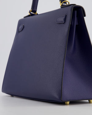 Hermès Kelly 28 Sellier Bag in Bleu Saphir Epsom Leather with Gold Hardware