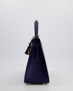 Hermès Kelly 28 Sellier Bag in Bleu Saphir Epsom Leather with Gold Hardware