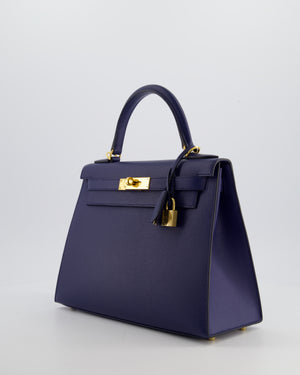 Hermès Kelly 28 Sellier Bag in Bleu Saphir Epsom Leather with Gold Hardware