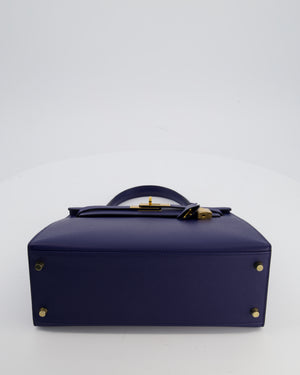 Hermès Kelly 28 Sellier Bag in Bleu Saphir Epsom Leather with Gold Hardware