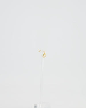 Chanel 21A Gold and Pearl Twisted Small CC Logo Earrings