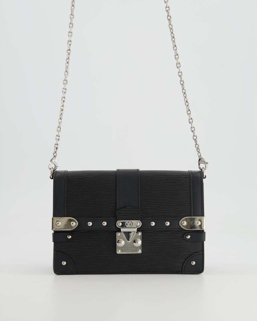 Louis Vuitton Black Trunk Wallet on Chain Bag in Epi Leather with Silver Hardware RRP £2,450