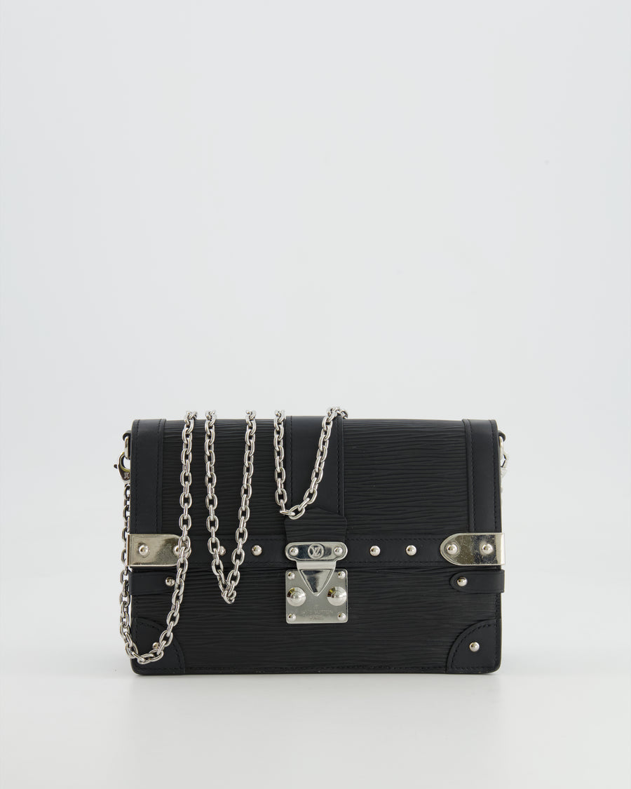Louis Vuitton Black Trunk Wallet on Chain Bag in Epi Leather with Silver Hardware RRP £2,450
