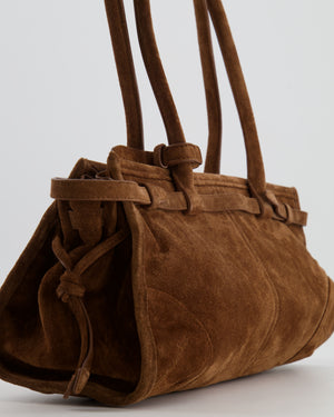 *HOT* Prada Cocoa Brown Suede Bonnie Medium Bag with Gold Hardware RRP £2,250