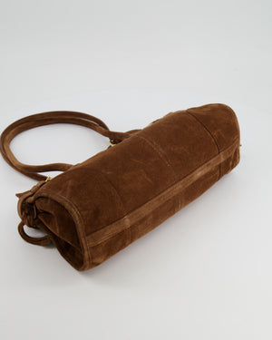 *HOT* Prada Cocoa Brown Suede Bonnie Medium Bag with Gold Hardware RRP £2,250