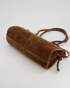 *HOT* Prada Cocoa Brown Suede Bonnie Medium Bag with Gold Hardware RRP £2,250