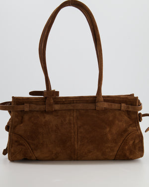 *HOT* Prada Cocoa Brown Suede Bonnie Medium Bag with Gold Hardware RRP £2,250