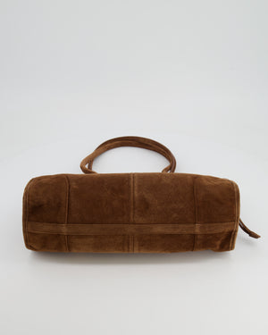 *HOT* Prada Cocoa Brown Suede Bonnie Medium Bag with Gold Hardware RRP £2,250