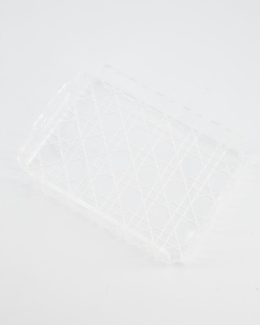 Christian Dior Clear Perspex, White Cannage Mini Tray RRP £190
