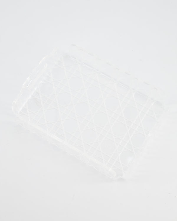 Christian Dior Clear Perspex, White Cannage Mini Tray RRP £190