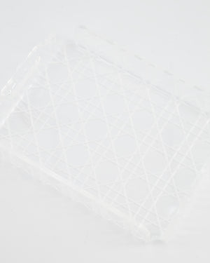 Christian Dior Clear Perspex, White Cannage Mini Tray RRP £190