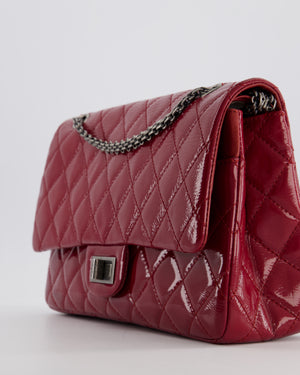 *FIRE PRICE* Chanel Red Reissue 2.55 Jumbo Double Flap Bag in Quilted Patent Leather with Ruthenium Hardware
