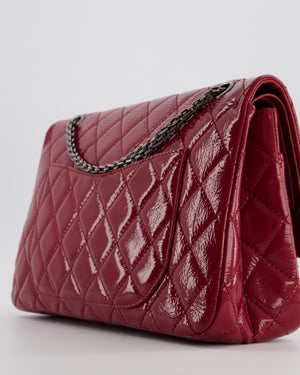 *FIRE PRICE* Chanel Red Reissue 2.55 Jumbo Double Flap Bag in Quilted Patent Leather with Ruthenium Hardware