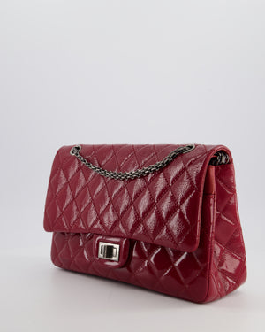 *FIRE PRICE* Chanel Red Reissue 2.55 Jumbo Double Flap Bag in Quilted Patent Leather with Ruthenium Hardware
