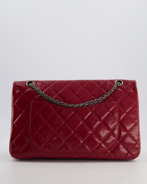*FIRE PRICE* Chanel Red Reissue 2.55 Jumbo Double Flap Bag in Quilted Patent Leather with Ruthenium Hardware