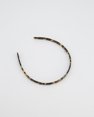 Balmain Brown Tortoise Shell Hair Couture Acetate Headband with Logo Detail