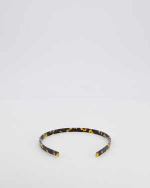 Balmain Brown Tortoise Shell Hair Couture Acetate Headband with Logo Detail
