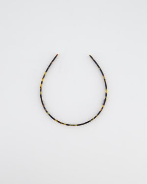 Balmain Brown Tortoise Shell Hair Couture Acetate Headband with Logo Detail