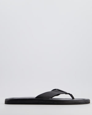 Proenza Schouler Black Cooper Leather Flip Flops Size EU 40