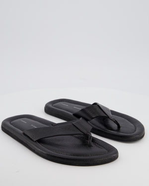 Proenza Schouler Black Cooper Leather Flip Flops Size EU 40