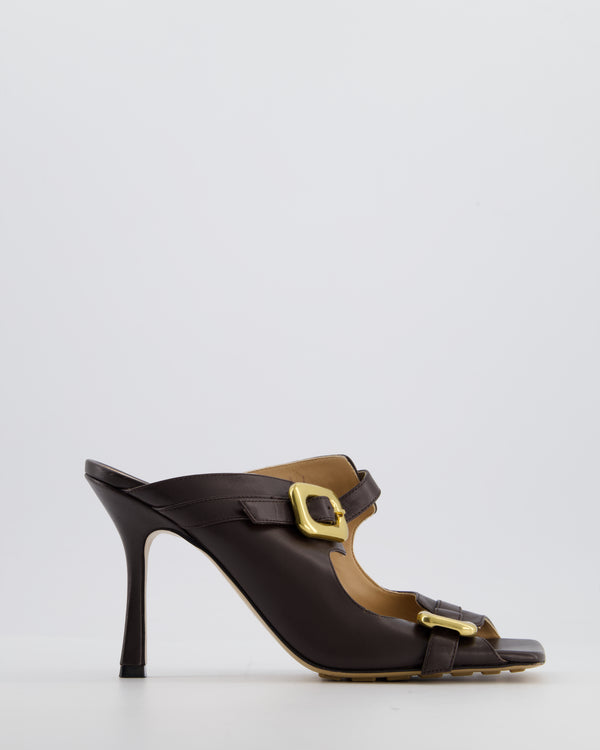 Bottega Veneta Brown Leather Stretch Buckle Mule Sandal Size EU 40 RRP £1,120