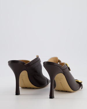 Bottega Veneta Brown Leather Stretch Buckle Mule Sandal Size EU 40 RRP £1,120