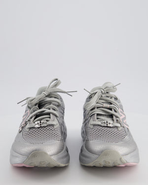 Ganni x New Balance Silver, Grey, and Pink Fresh Foam Trainers with Silver Charms Size EU 40