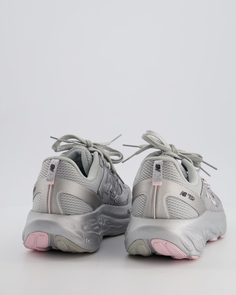 Ganni x New Balance Silver, Grey, and Pink Fresh Foam Trainers with Silver Charms Size EU 40