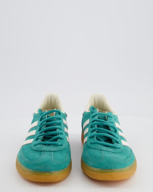 Sporty and Rich x Adidas Green and White Suede Handball Spezial Trainers Size EU 40