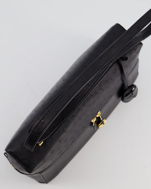 *HOT* Loro Piana Extra Pocket L27 Bag in Black Ostrich Leather with Gold Hardware RRP £5,950