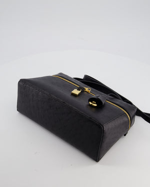 *HOT* Loro Piana Extra Pocket L27 Bag in Black Ostrich Leather with Gold Hardware RRP £5,950