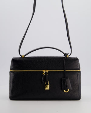 *HOT* Loro Piana Extra Pocket L27 Bag in Black Ostrich Leather with Gold Hardware RRP £5,950