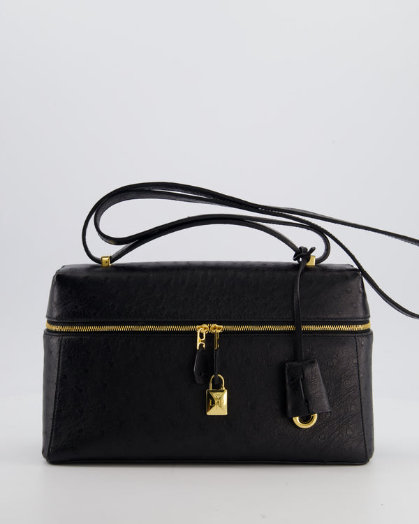 *HOT* Loro Piana Extra Pocket L27 Bag in Black Ostrich Leather with Gold Hardware RRP £5,950