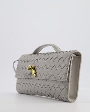 Bottega Veneta Grey Andiamo Intrecciato Leather Clutch Bag RRP £2310