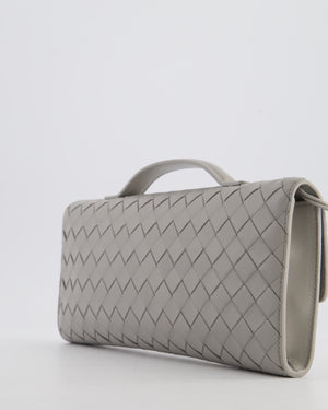 Bottega Veneta Grey Andiamo Intrecciato Leather Clutch Bag RRP £2310