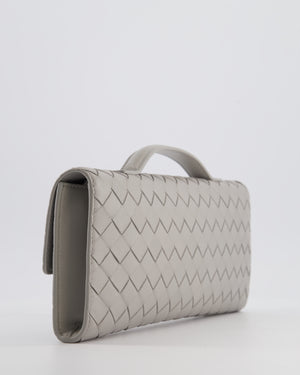 Bottega Veneta Grey Andiamo Intrecciato Leather Clutch Bag RRP £2310