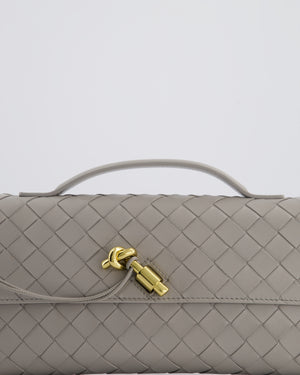 Bottega Veneta Grey Andiamo Intrecciato Leather Clutch Bag RRP £2310